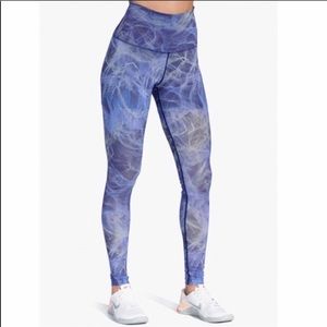 Nike Blue Mesh Workout Leggings Size Small